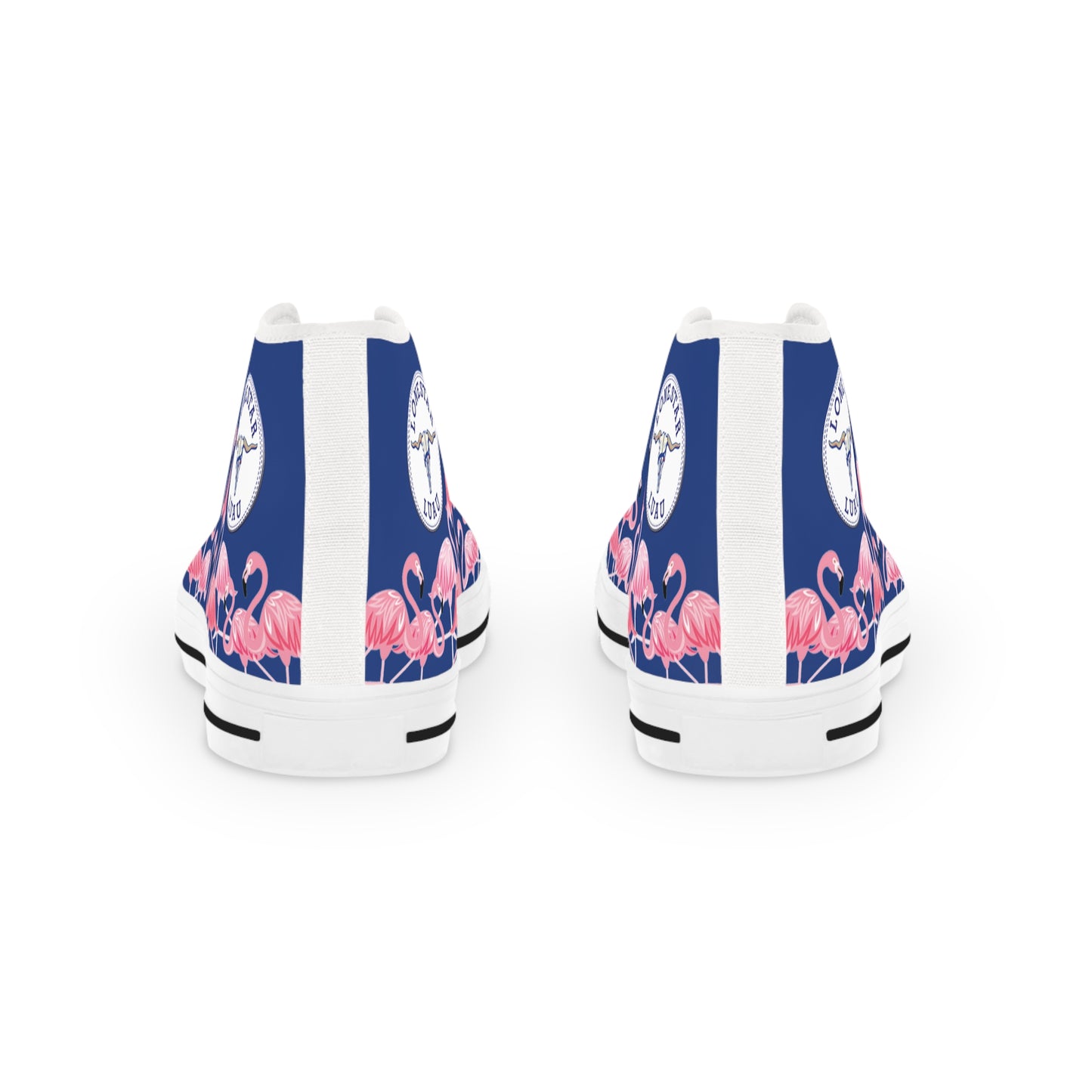 Pink Flamingo High Tops - Men's Dark Blue