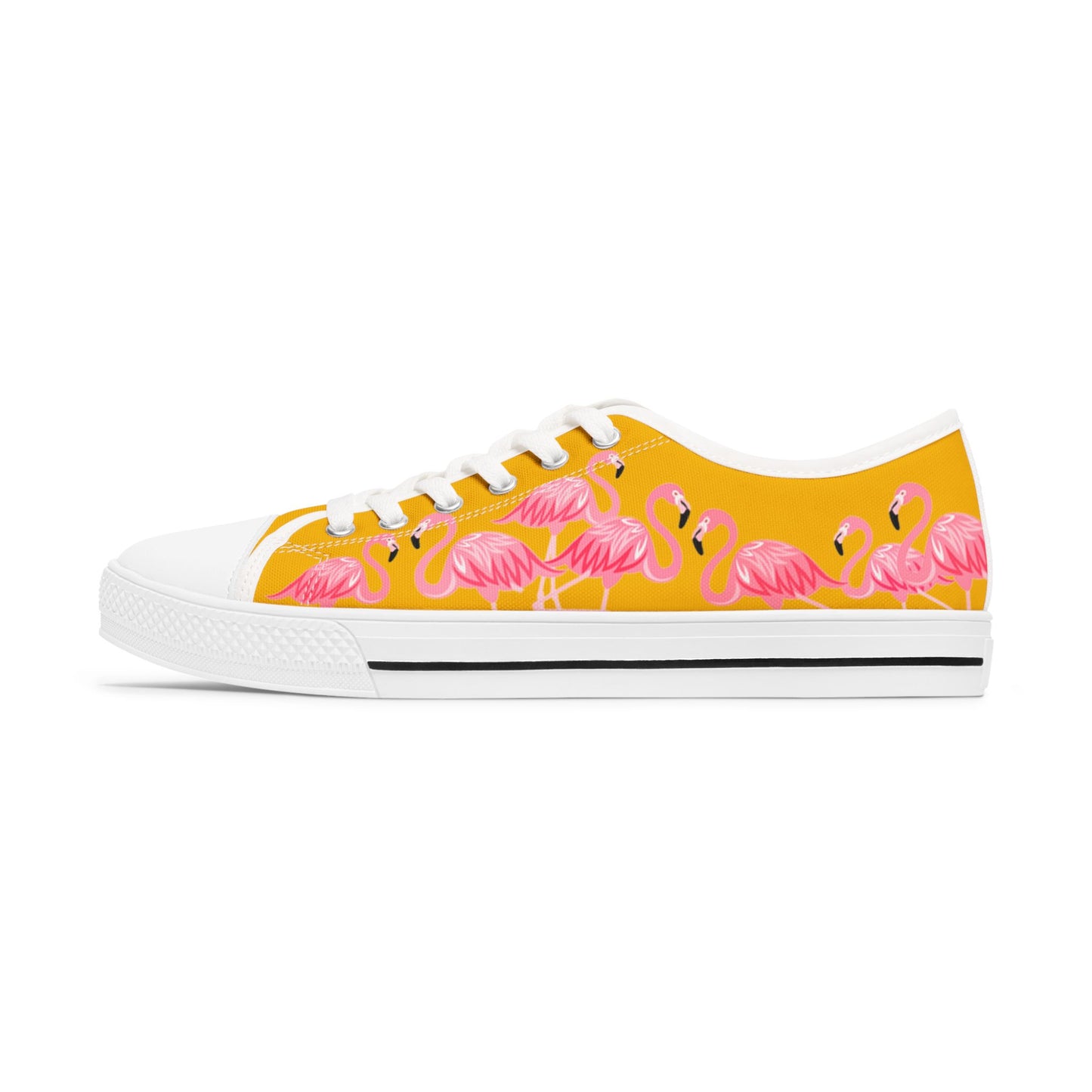 Pink Flamingo Low Top Sneakers - Women's Yellow