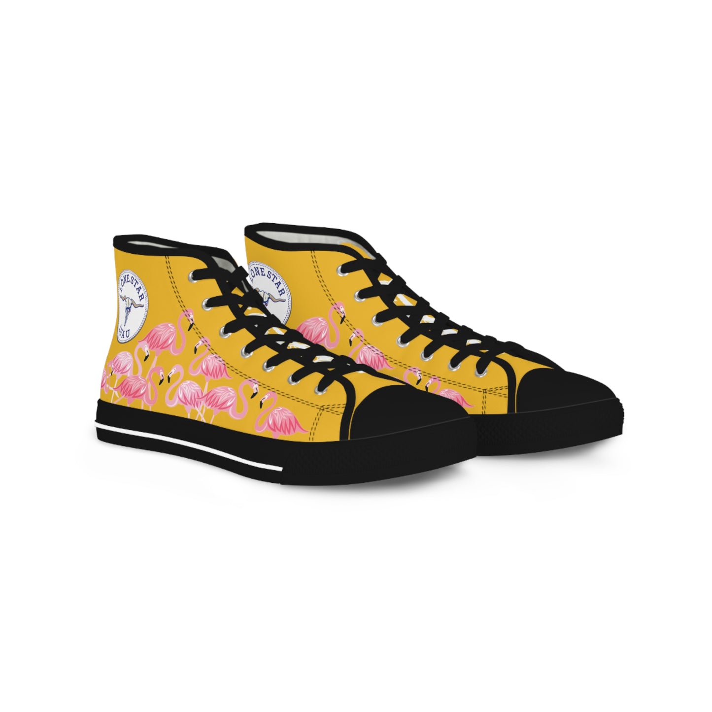 Pink Flamingo High Tops - Men's Yellow