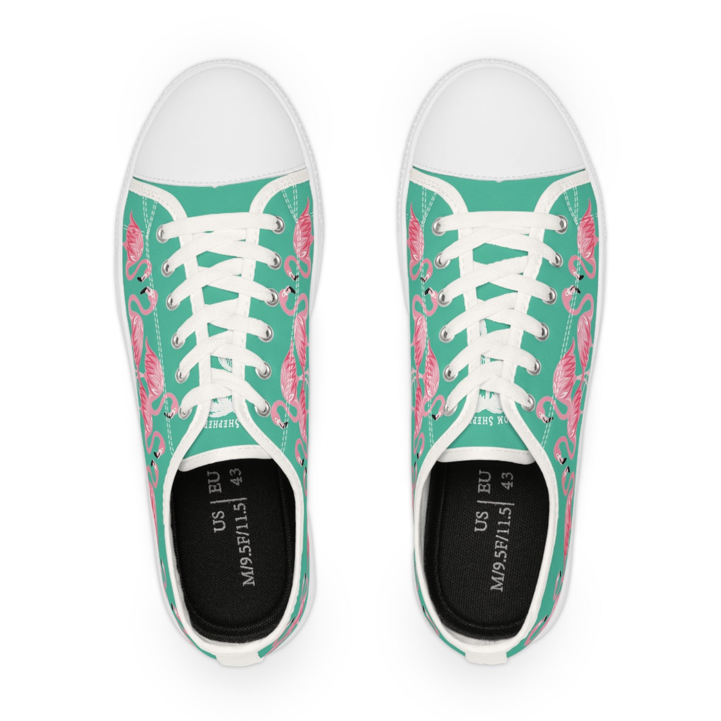 Pink Flamingo Low Tops - Men's Seafoam Green
