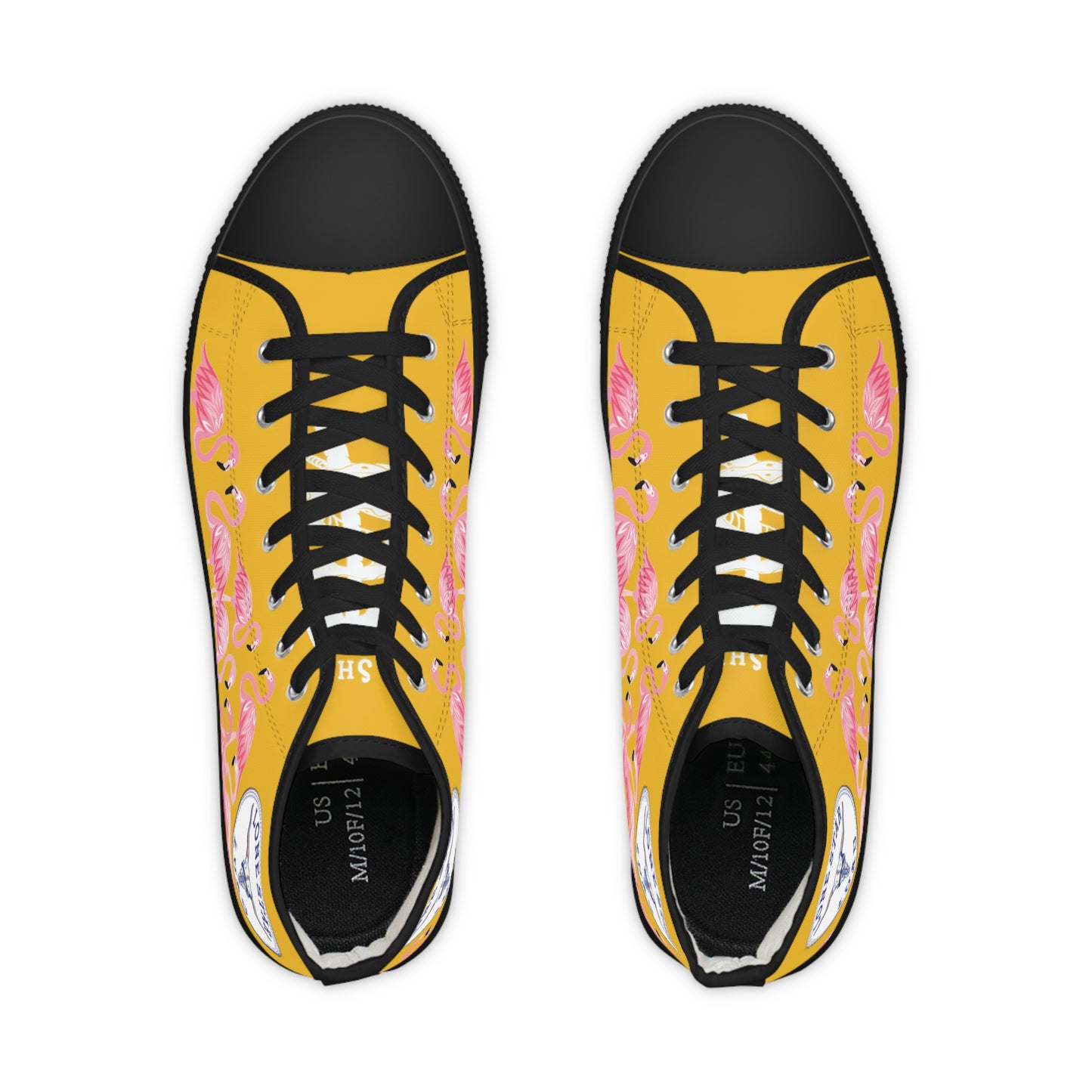 Pink Flamingo High Tops - Men's Yellow