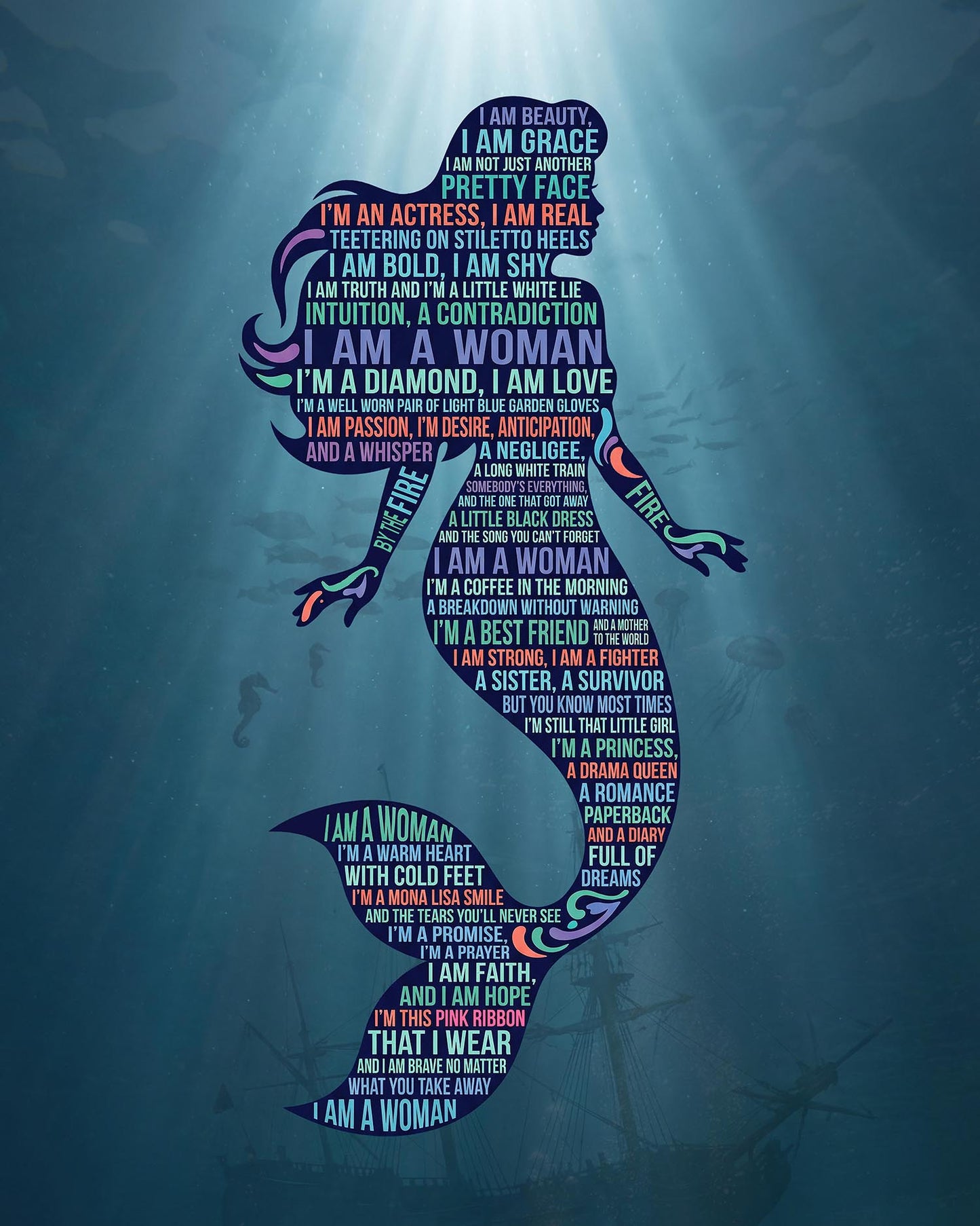 I Am A Woman Mermaid Canvas Print