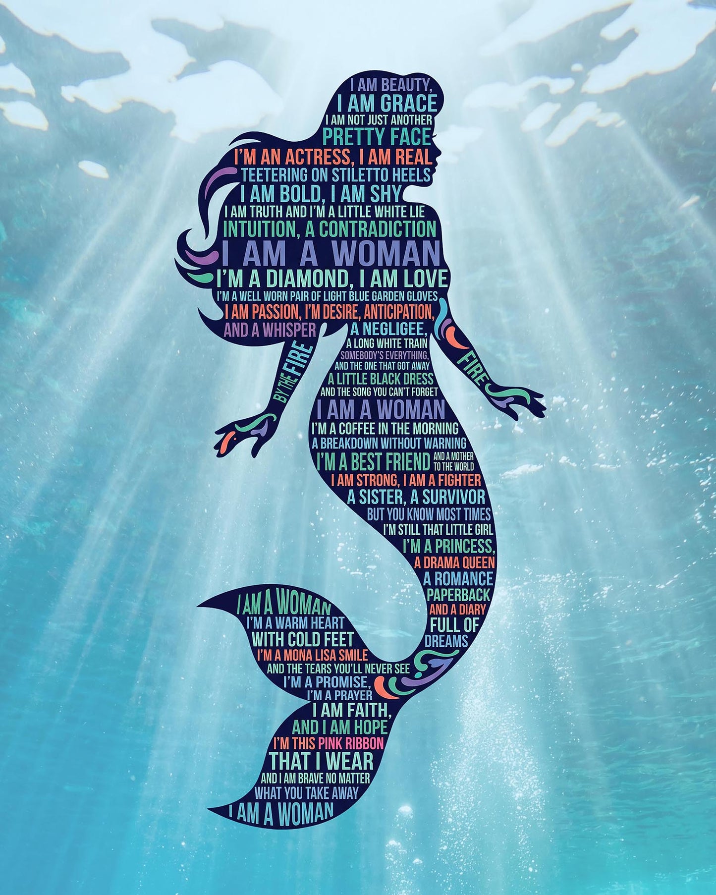 I Am A Woman Mermaid Canvas Print