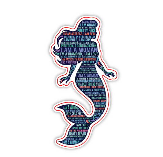 STICKER - I Am A Woman Mermaid Lyric